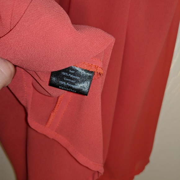 Harper Orange & Navy Sheer Hi-Lo Tank Blouse XS - Picture 3 of 4